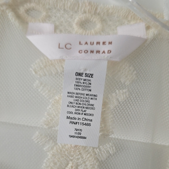 LC Lauren Conrad Cream Lace Mesh Top - Picture 4 of 8